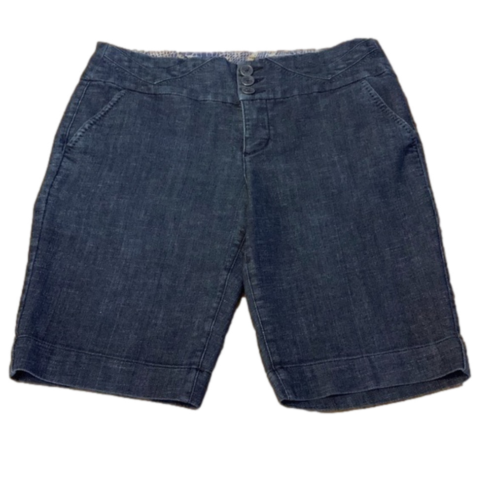 One5one Mid Length Shorts, Size 8P, Medium Navy Denim.
